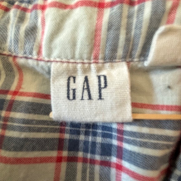 Gap ladies button down plaid shirt red and blue size M - Picture 9 of 11